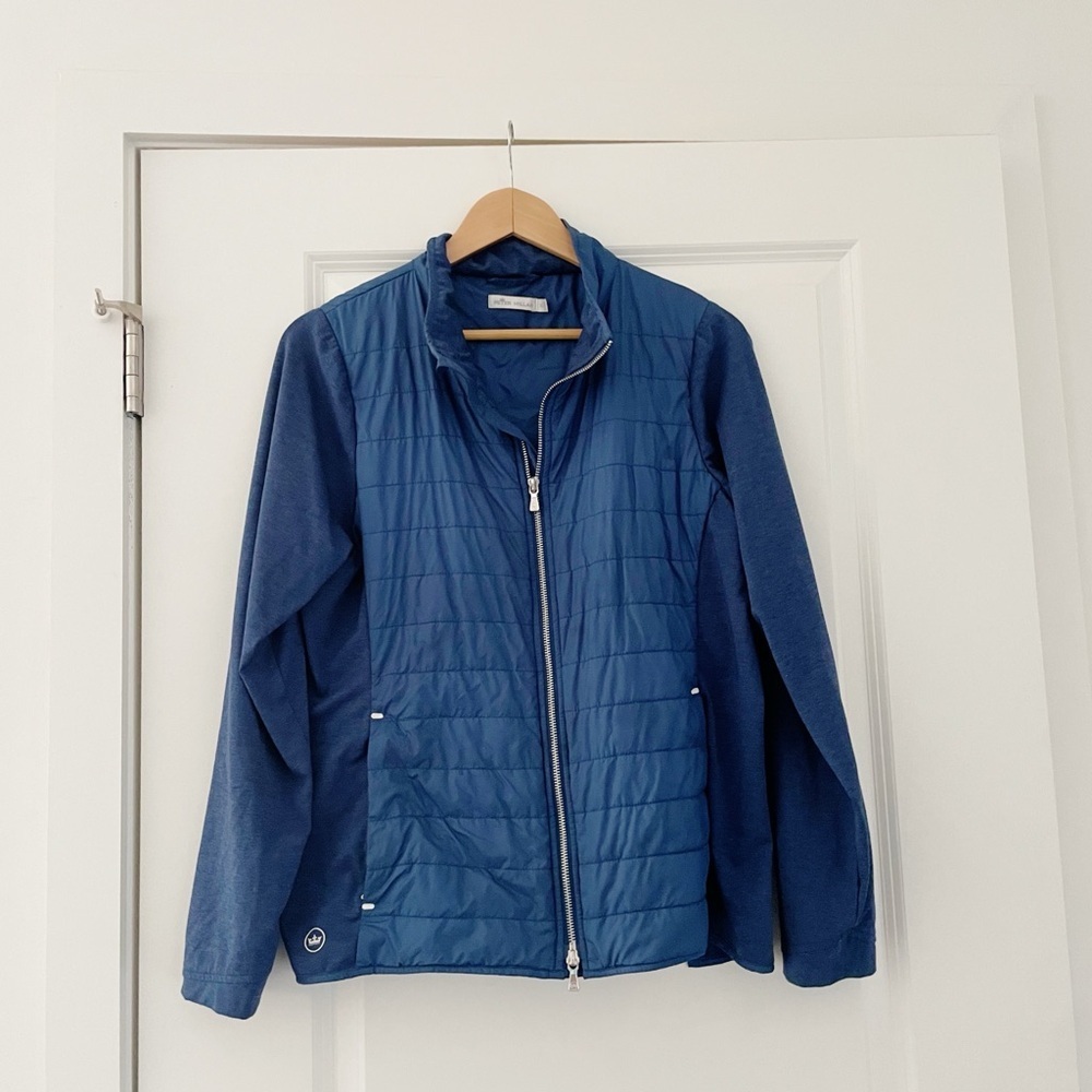 Peter Millar Down Insulated Zip Front Jacket Blue - image 1